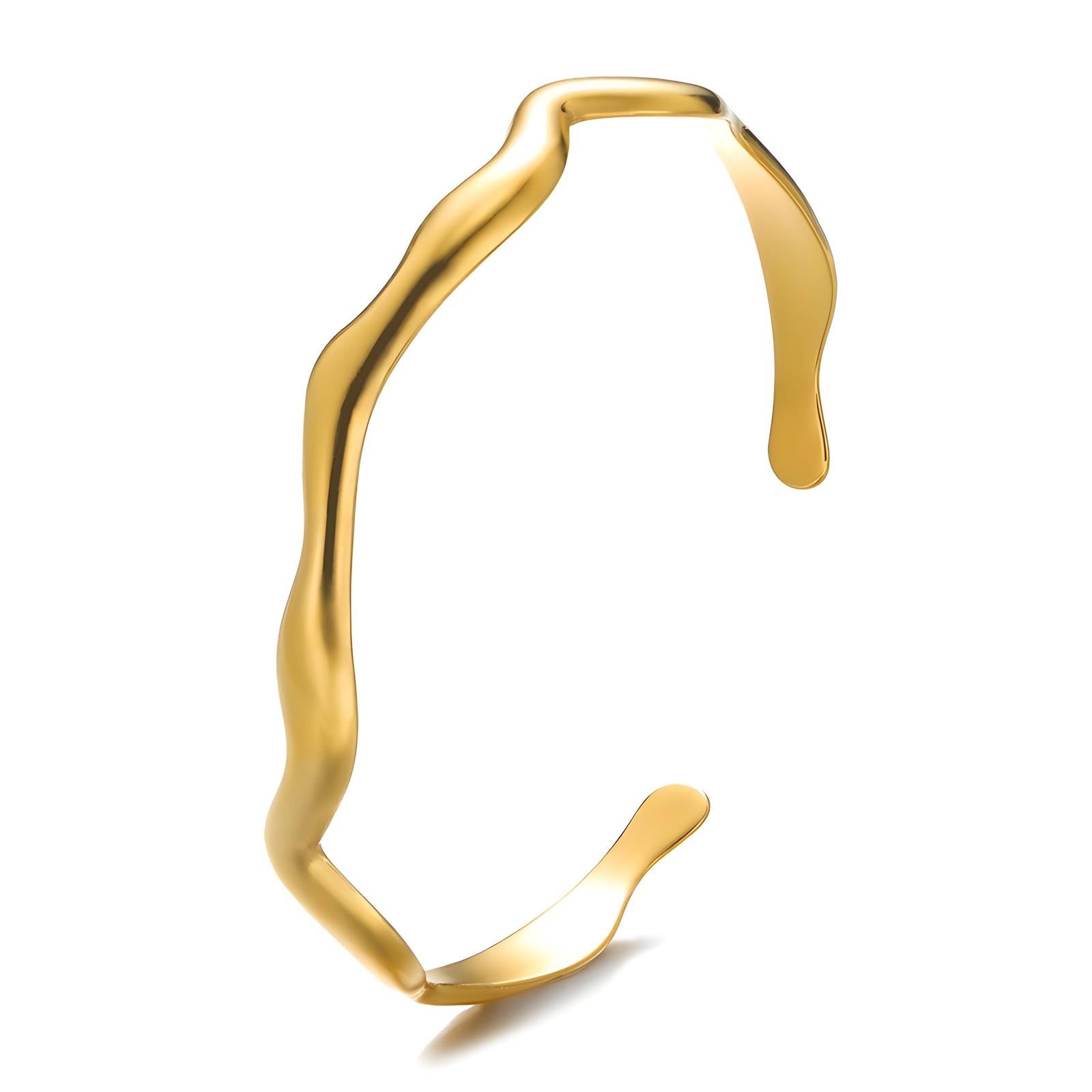 “LEAVES" BRACELET, 18K GOLD PLATED STEEL