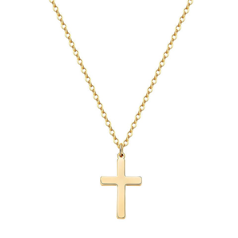 ''CROSSES" NECKLACE, 18K GOLD PLATED STEEL