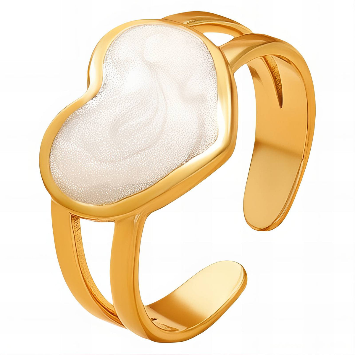 "HEART" RING, 18K GOLD PLATED STEEL