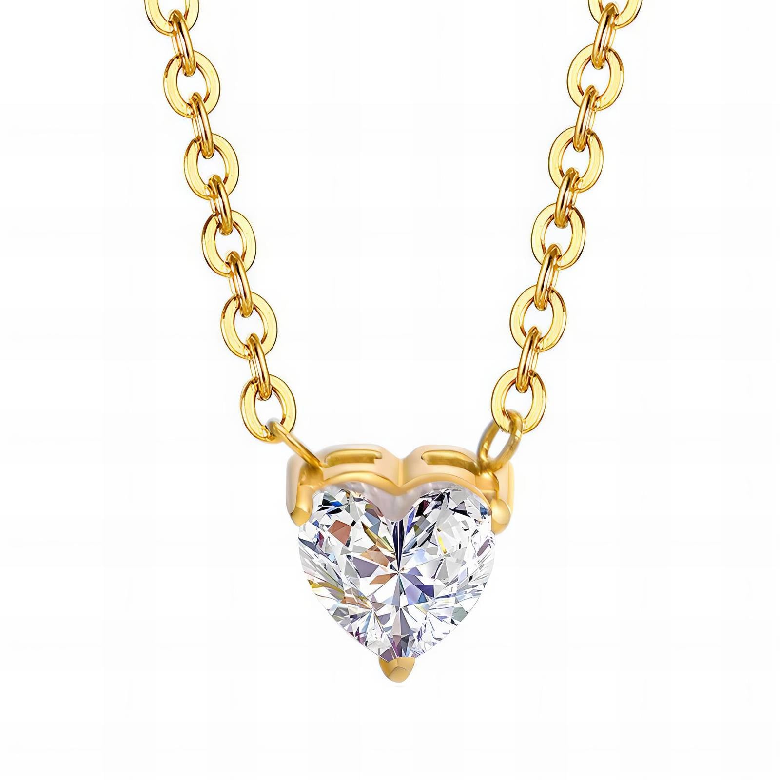 "HEARTS" NECKLACE, 18K GOLD PLATED STEEL