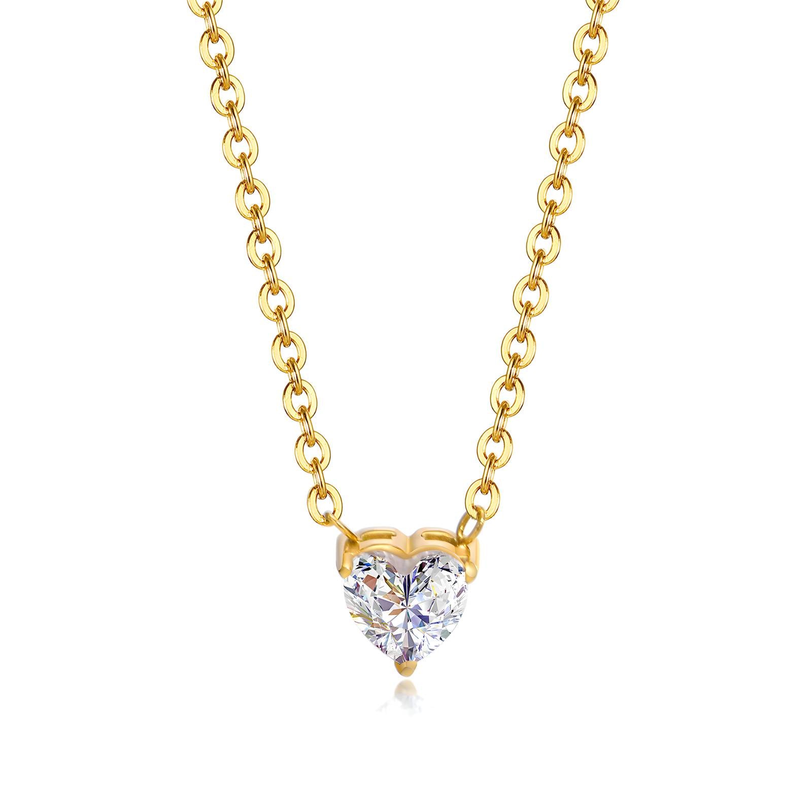 "HEARTS" NECKLACE, 18K GOLD PLATED STEEL