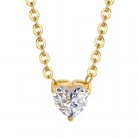 "HEARTS" NECKLACE, 18K GOLD PLATED STEEL