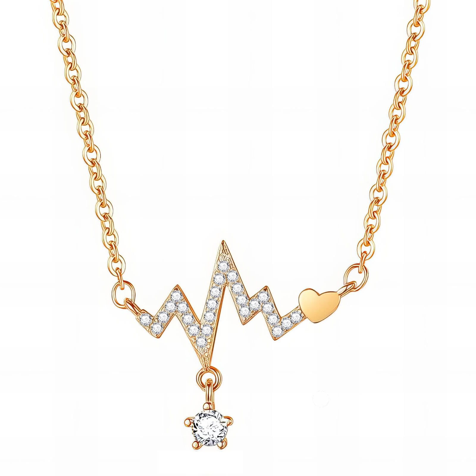 "HEART" NECKLACE, 18K GOLD PLATED STEEL