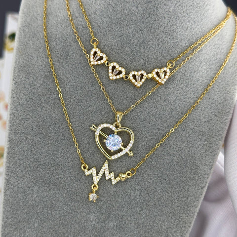 "HEART" NECKLACE, 18K GOLD PLATED STEEL