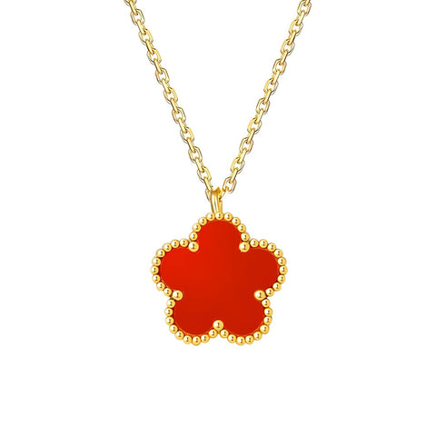 "FLOWER" NECKLACE, 18K GOLD PLATED STEEL