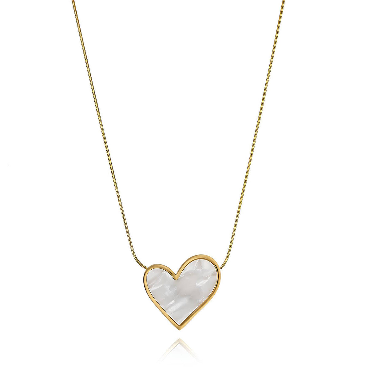 "HEART" NECKLACE, 18K GOLD PLATED STEEL