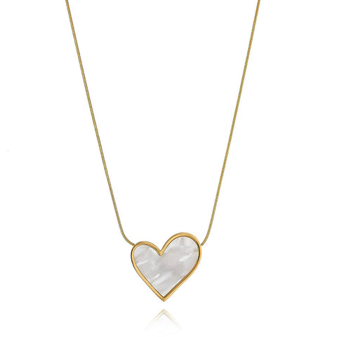 "HEART" NECKLACE, 18K GOLD PLATED STEEL