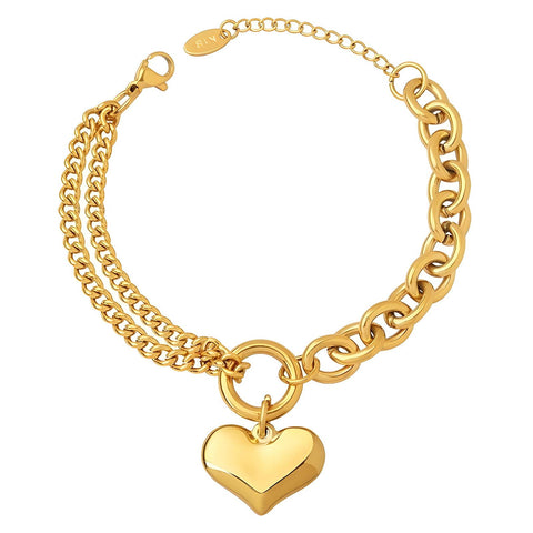 "HEART" BRACELTE, 18K GOLD PLATED STEEL