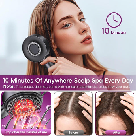 CORDLESS ELECTRIC HAIR SCALP MASSAGER BRUSH WITH OIL APPLICATOR