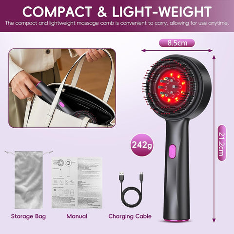 CORDLESS ELECTRIC HAIR SCALP MASSAGER BRUSH WITH OIL APPLICATOR