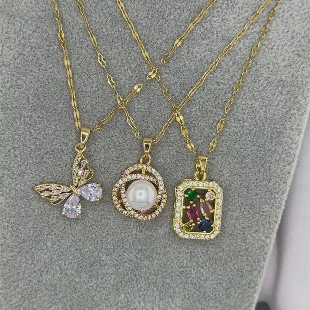 NECKLACE, 18K GOLD PLATED STEEL