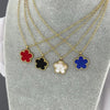 "FLOWER" NECKLACE, 18K GOLD PLATED STEEL