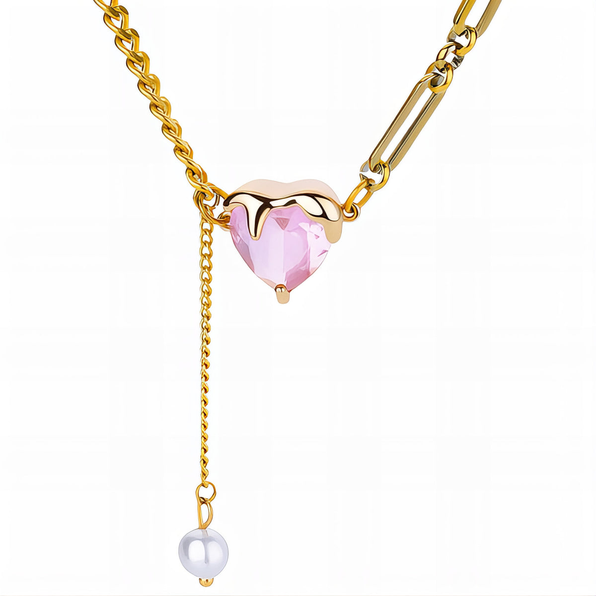 "HEART" NECKLACE, 18K GOLD PLATED STEEL