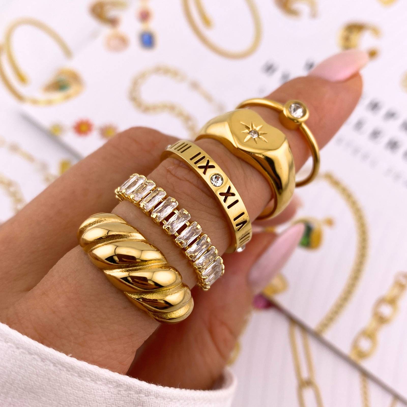 "HEART" RING, 18K GOLD PLATED STEEL