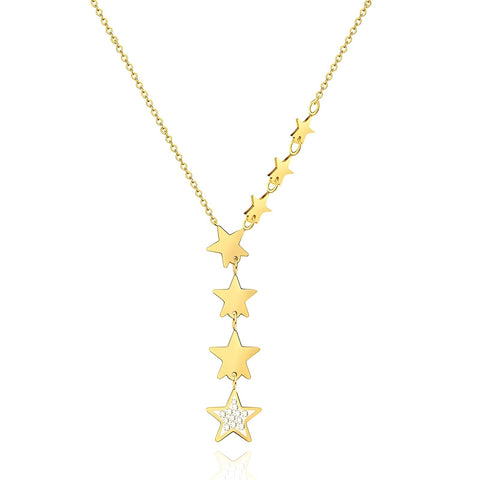 "STARS" NECKLACE, 18K GOLD PLATED STEEL